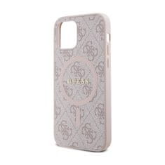 Guess Guess 4G Collection Leather Metal Logo MagSafe - Etui iPhone 12 / iPhone 12 Pro (różowy)