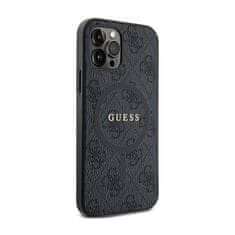 Guess Guess 4G Collection Leather Metal Logo MagSafe - Etui iPhone 12 / iPhone 12 Pro (czarny)