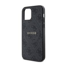 Guess Guess 4G Collection Leather Metal Logo MagSafe - Etui iPhone 12 / iPhone 12 Pro (czarny)