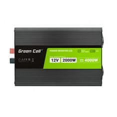 Green Cell Green Cell - Przetwornica napięcia PowerInverter z wyświetlaczem LCD 12V na 230V 2000W/4000W Czysta sinusoida