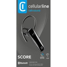 CellularLine Cellularline Score - Uniwersalna słuchawka Bluetooth V5.0 obsługująca do 2 urządzeń jednocześnie (czarny)