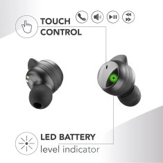 CellularLine Cellularline Music Sound Flow - Bezprzewodowe słuchawki Bluetooth V5.3 TWS z etui ładującym (czarny)