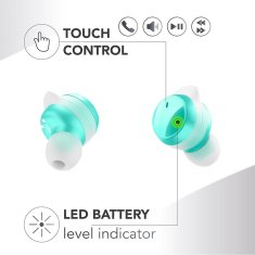 CellularLine Cellularline Music Sound Flow - Bezprzewodowe słuchawki Bluetooth V5.3 TWS z etui ładującym (zielony)