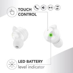 CellularLine Cellularline Music Sound Flow - Bezprzewodowe słuchawki Bluetooth V5.3 TWS z etui ładującym (biały)