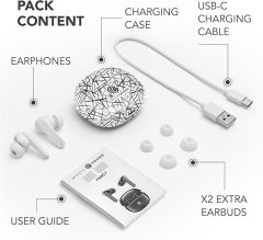 CellularLine Cellularline Music Sound Fancy - Bezprzewodowe słuchawki Bluetooth V5.3 TWS z etui ładującym (biały/czarny)