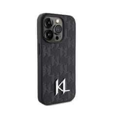 Karl Lagerfeld Karl Lagerfeld Leather Monogram Hot Stamp Metal Logo - Etui iPhone 15 Pro (czarny)