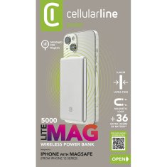 CellularLine Cellularline MAG Lite Ultra Slim 5000 - Power bank indukcyjny 5000mAh MagSafe (srebrny)