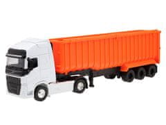 Carmotion Model 1:64, VOLVO FH, beli traktor, oranžni smetnjak