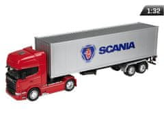 Carmotion Model 1:32, SCANIA V8 R730, vlečna vozila rdeče barve - polpriklopnik srebrne barve (C32671SVRCS)