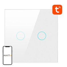 Avatto Pametno svetlobno stikalo ZigBee Avatto LZTS02-EU-W2 2 Way No Neutral TUYA (belo)