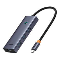 BASEUS Vozlišče 5v1 Baseus UltraJoy 5-portno (4xUSB 3.0, PD) sivo