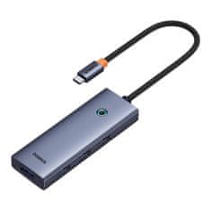 BASEUS Vozlišče 5v1 Baseus UltraJoy 5-portno (4xUSB 3.0, PD) sivo