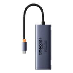 BASEUS Vozlišče 5v1 Baseus UltraJoy 5-portno (4xUSB 3.0, PD) sivo