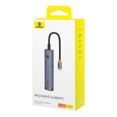 BASEUS 6-Port HUB AIR Baseus UltraJoy Series 30Hz Type-C - HDMI, USB3.0x2, USB2.0, C3.0, PD (grey)