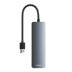 BASEUS Vozlišče 4v1 Baseus UltraJoy Lite USB-A na USB 3.0 15cm (sivo)