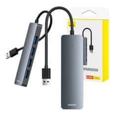 BASEUS Vozlišče 4v1 Baseus UltraJoy Lite USB-A na USB 3.0 15cm (sivo)