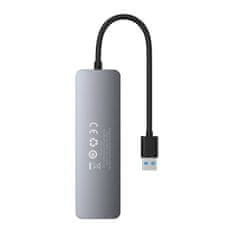 BASEUS Vozlišče 4v1 Baseus UltraJoy Lite USB-A na USB 3.0 15cm (sivo)