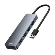 BASEUS Vozlišče 4v1 Baseus UltraJoy Lite USB-A na USB 3.0 15cm (sivo)