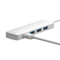 BASEUS Vozlišče 4v1 Baseus UltraJoy Lite USB-A na USB 3.0 15cm (belo)