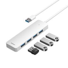 BASEUS Vozlišče 4v1 Baseus UltraJoy Lite USB-A na USB 3.0 15cm (belo)