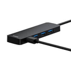 BASEUS Vozlišče 4v1 Baseus UltraJoy Lite USB-A do USB 3.0 15 cm (črno)