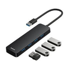 BASEUS Vozlišče 4v1 Baseus UltraJoy Lite USB-A do USB 3.0 15 cm (črno)