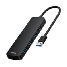 BASEUS Vozlišče 4v1 Baseus UltraJoy Lite USB-A do USB 3.0 15 cm (črno)