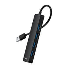 BASEUS Vozlišče 4v1 Baseus UltraJoy Lite USB-A do USB 3.0 15 cm (črno)