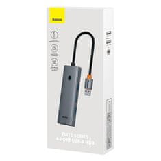 BASEUS Vozlišče 4v1 Baseus UltraJoy USB-A do USB 3.0 + RJ45 (vesoljsko siva)