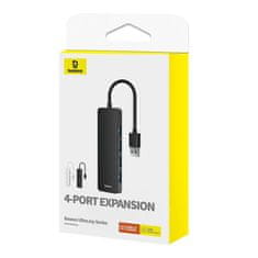 BASEUS Vozlišče Baseus UltraJoy Series Lite 4-portno 15 cm (USB na USB3.0*4) (črno)