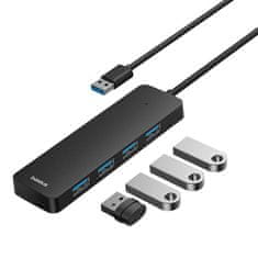 BASEUS Vozlišče Baseus UltraJoy Series Lite 4-portno 15 cm (USB na USB3.0*4) (črno)