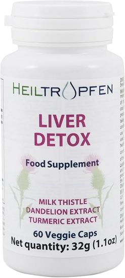 Heiltropfen Liver Detox prehransko dopolnilo za jetra (60 rastlinskih kapsul)