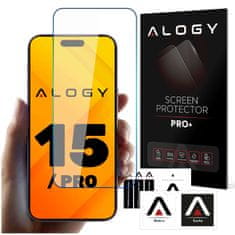 Miramarket 9H kaljeno steklo za iPhone 15 / 15 Pro zaslon Alogy Screen Protector PRO+