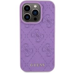 Guess Originalni trdi etui GUESS GUHCP15XP4EPMU za iPhone 15 PRO MAX (Quilted 4G Classic / svetlo vijolična)