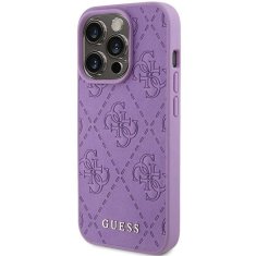 Guess Originalni trdi etui GUESS GUHCP15XP4EPMU za iPhone 15 PRO MAX (Quilted 4G Classic / svetlo vijolična)