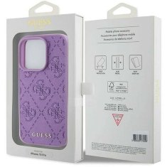 Guess Originalni trdi etui GUESS GUHCP15XP4EPMU za iPhone 15 PRO MAX (Quilted 4G Classic / svetlo vijolična)