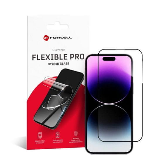 FORCELL Forcell Fleksibilno 5D hibridno steklo za iPhone 14 Pro Max črno