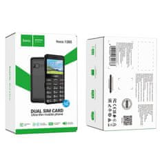 Hoco Mobilni telefon HOCO s kamero in gumbom SOS Dual SIM 1385 črn