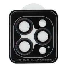 OEM Pokrov za fotoaparat PROTECTOR 9H + aplikator za IPHONE 15 PRO / 15 PRO MAX črn