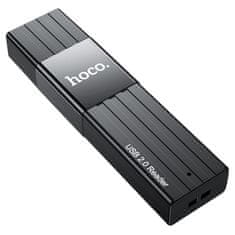 Hoco HOCO bralnik pomnilniških kartic 2v1 USB A 2.0 HB20 črn