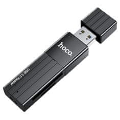 Hoco HOCO bralnik pomnilniških kartic 2v1 USB A 2.0 HB20 črn