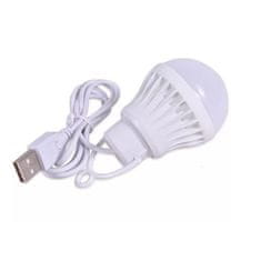 OEM LED žarnica USB A topla bela svetloba 350 lm 5W 1 m bela