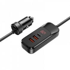 WiWU WiWU - Večportni avtomobilski polnilnik s podaljškom Wi-QC015 120W PD+QC 2xUSB A + 2xUSB C