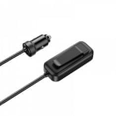 WiWU WiWU - Večportni avtomobilski polnilnik s podaljškom Wi-QC015 120W PD+QC 2xUSB A + 2xUSB C