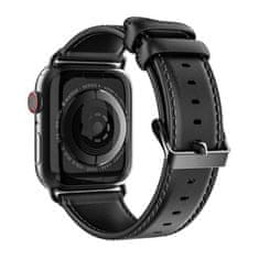 Dux Ducis DUX DUCIS YA usnjen trak za Apple Watch 42 / 44 / 45 / 49 mm črn