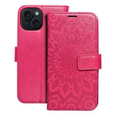 OEM MEZZO Knjižni etui za IPHONE 15 mandala magenta