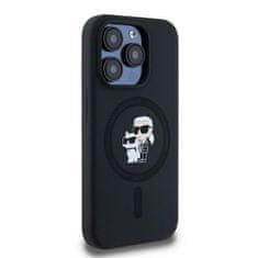 Karl Lagerfeld KARL LAGERFELD etui za IPHONE 15 Pro združljiv z MagSafe KLHMP15LSCMKCRHK (Silikonski KC Body Ring) črn