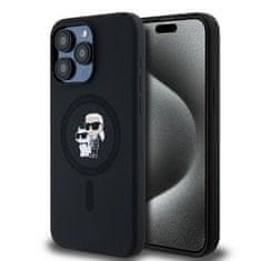 Karl Lagerfeld KARL LAGERFELD etui za IPHONE 15 Pro Max združljiv z MagSafe KLHMP15XSCMKCRHK (Silikonski KC Body Ring), črn