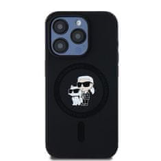 Karl Lagerfeld KARL LAGERFELD etui za IPHONE 15 Pro združljiv z MagSafe KLHMP15LSCMKCRHK (Silikonski KC Body Ring) črn