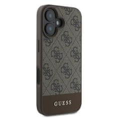 Guess GUESS etui za IPHONE 16 Plus GUHCP16MG4GLBR (PC/TPU 4G PU Bottom Stripe) rjav